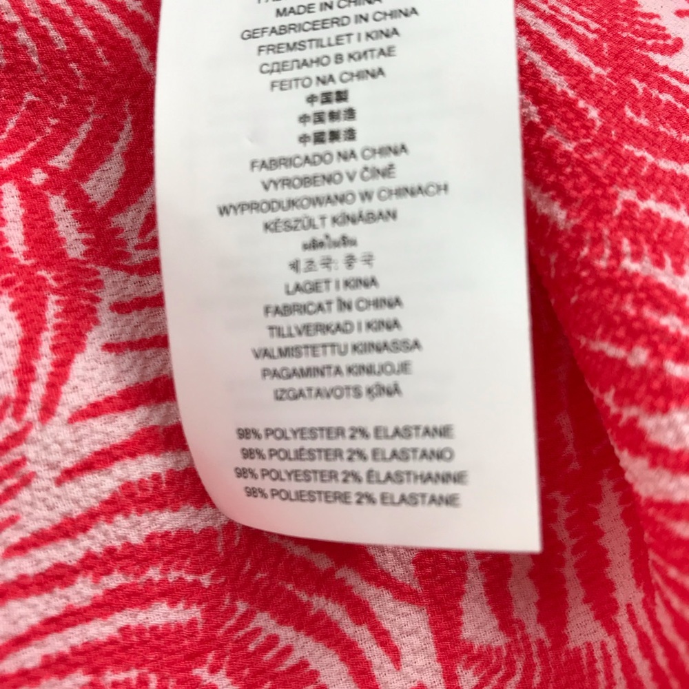 MICHAEL Michael Kors Off Shoulder Bell Sleeve Blouse-Coral and White - Picture 8 of 8